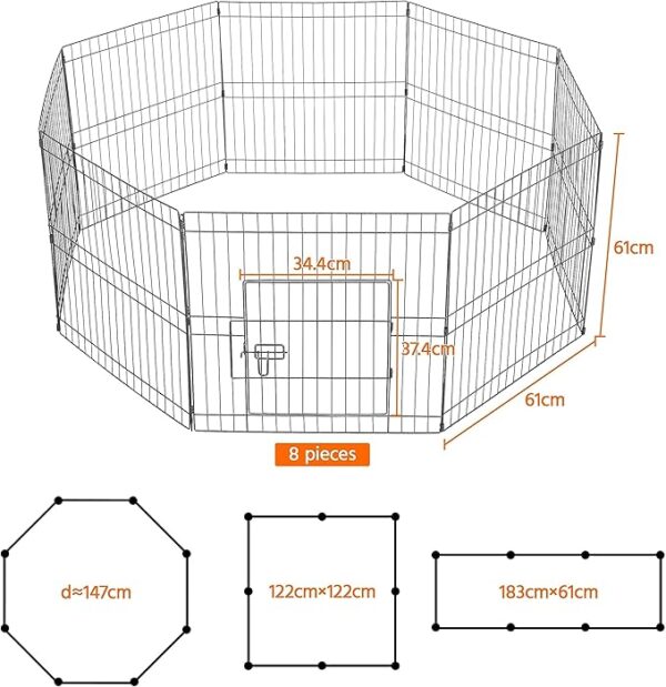 8 Panel Pet Dog Pen Puppy Playpen Foldable - Image 3